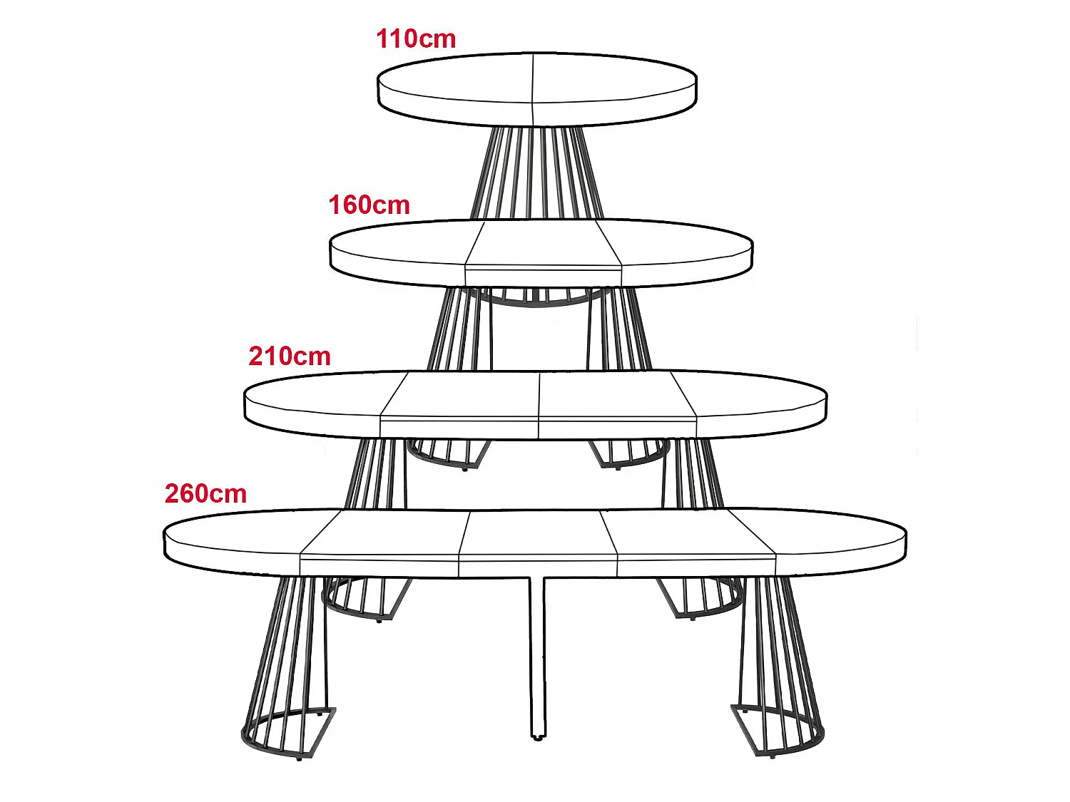 Table de Repas Extensible "Virginia" 110-260cm Beige