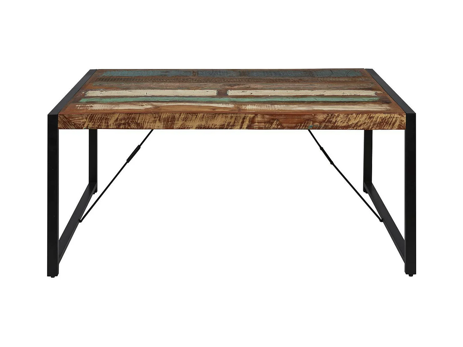 Table de Repas en Bois "Delhio" 180cm Marron & Noir