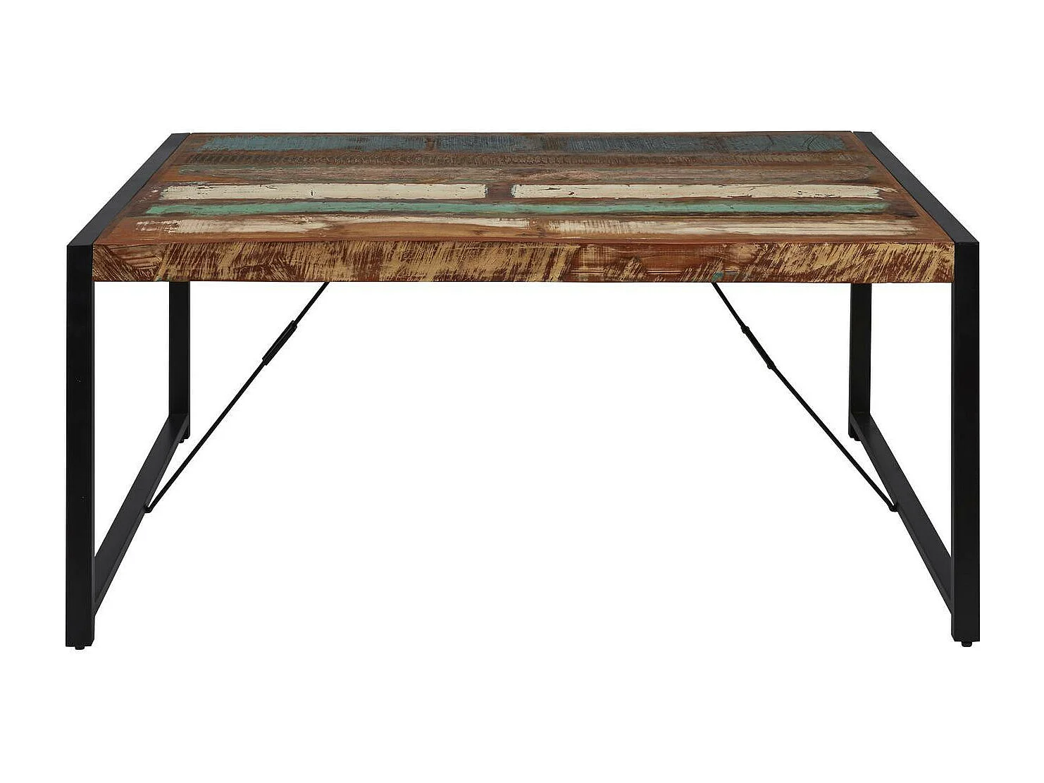 Table de Repas en Bois "Delhio" 180cm Marron & Noir