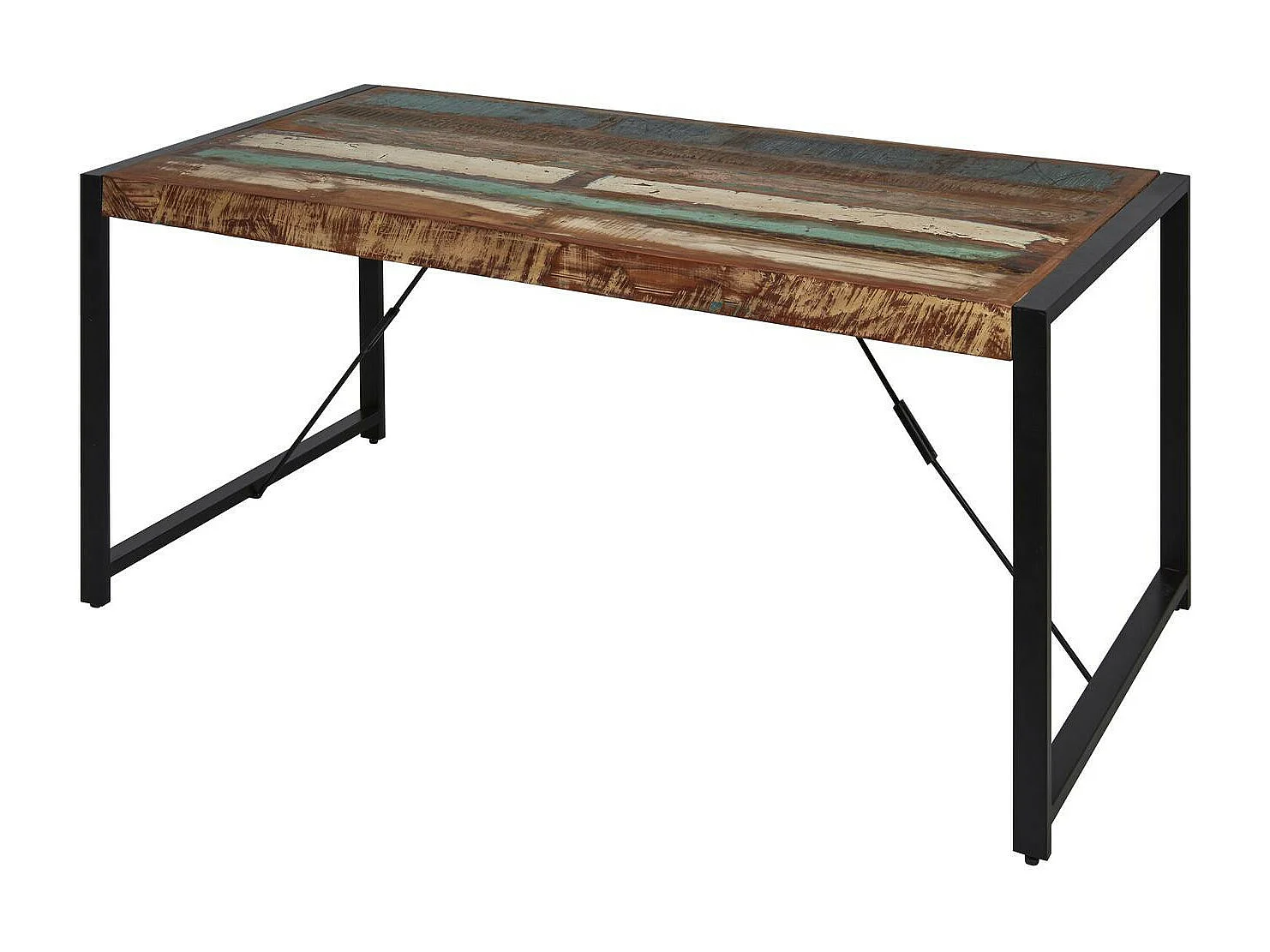 Table de Repas en Bois "Delhio" 180cm Marron & Noir