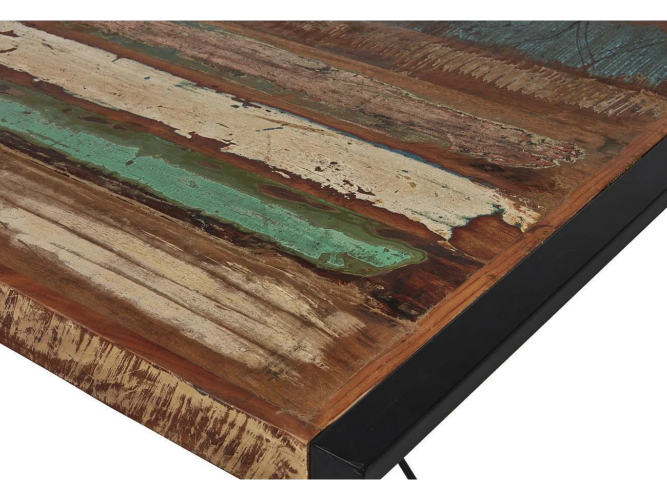 Table de Repas en Bois "Delhio" 180cm Marron & Noir