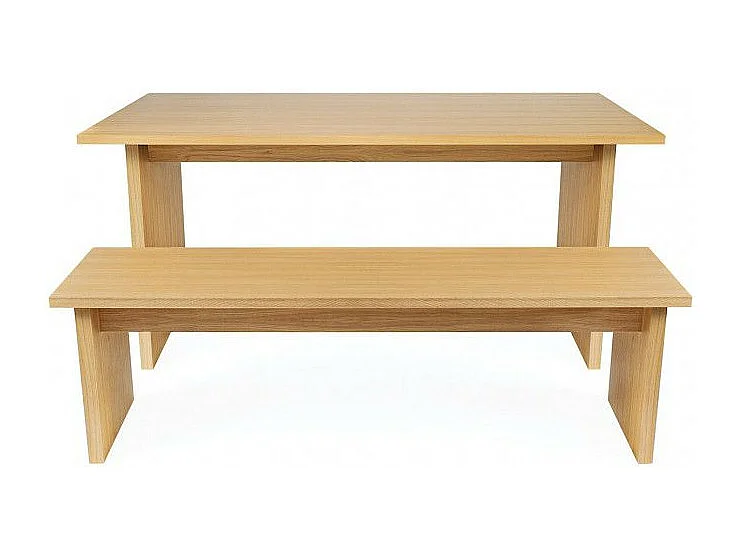 Table à Manger Design en Bois "Stripe" 160cm Naturel