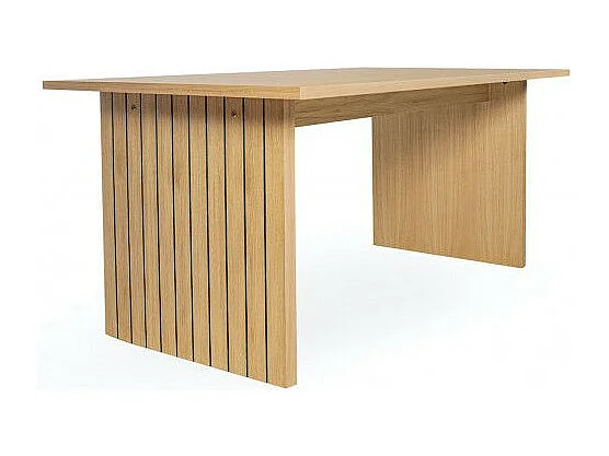 Table à Manger Design en Bois "Stripe" 160cm Naturel