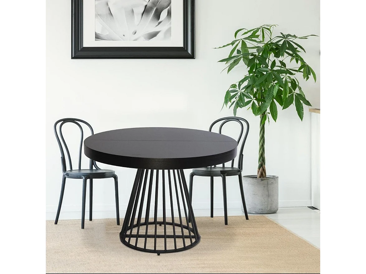 Table de Repas Extensible "Virginia" 110-260cm Noir