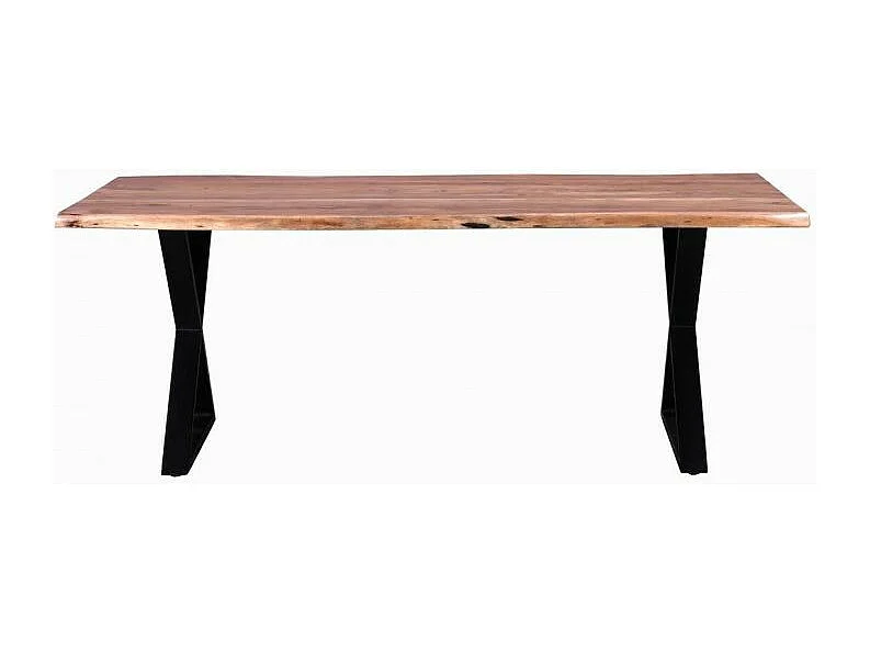 Table de Repas en Bois "Crosa" 180cm Marron & Noir