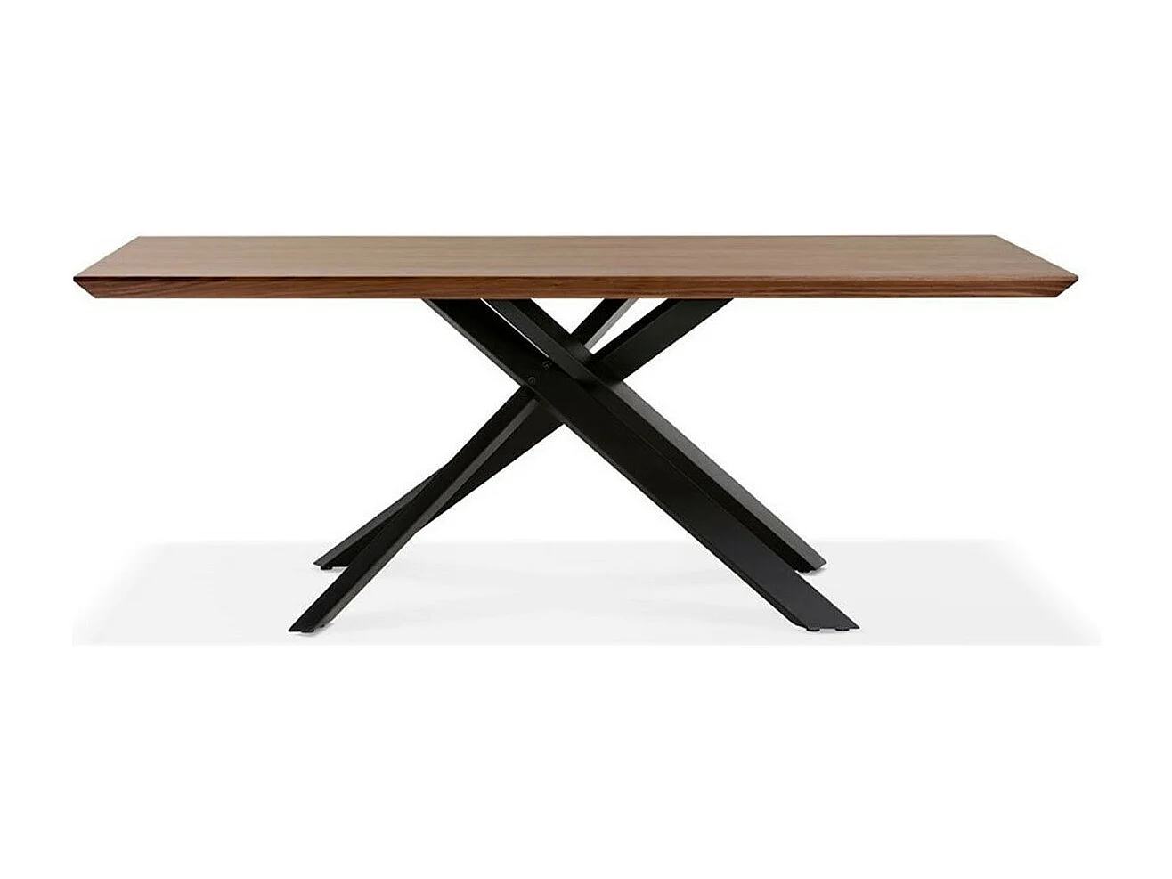Table à Manger en Bois "Laby" 200cm Noyer & Noir