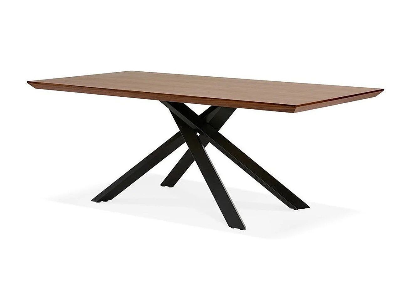 Table à Manger en Bois "Laby" 200cm Noyer & Noir