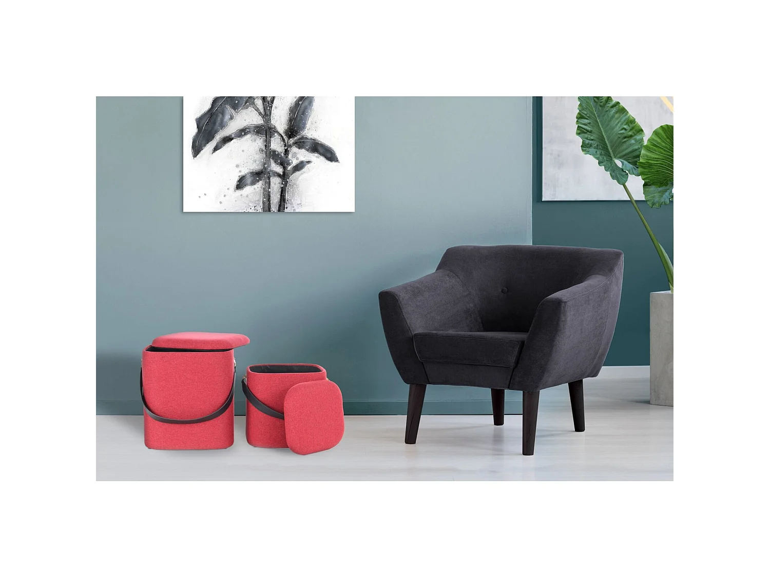 Poufs gigognes arabella (lot de 2)