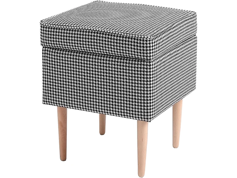 Pouf edi Gris, bois clair