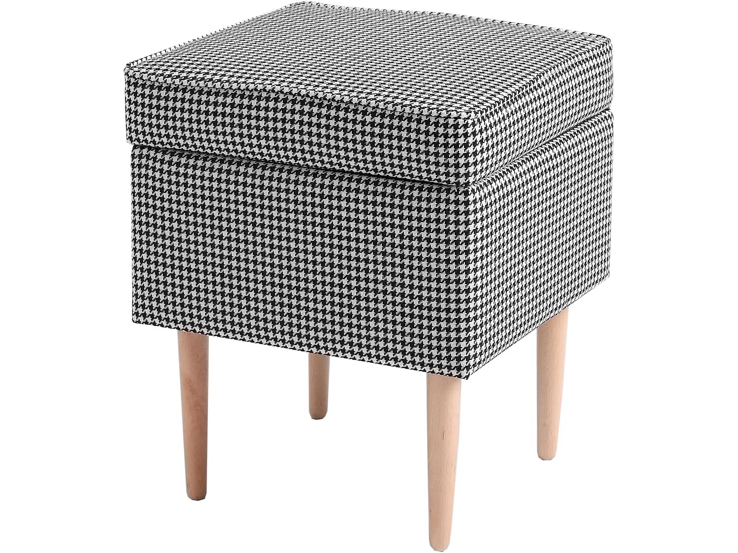 Pouf edi Gris, bois clair