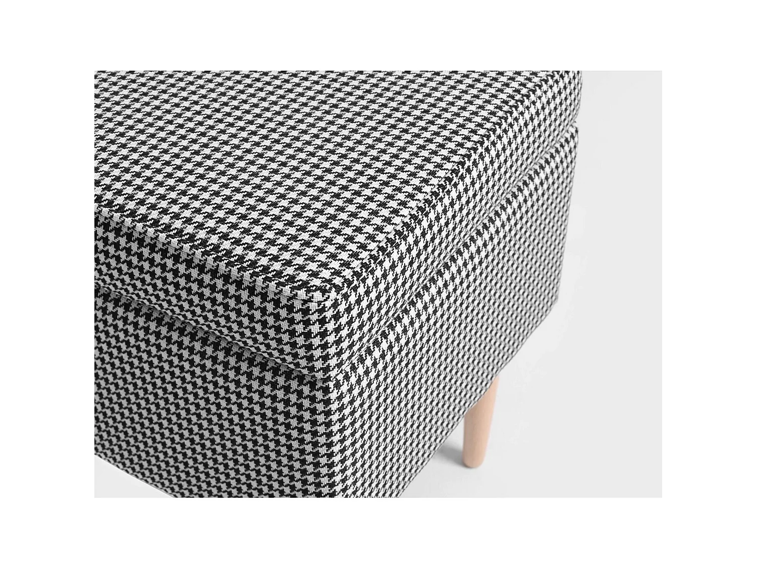 Pouf edi Gris, bois clair