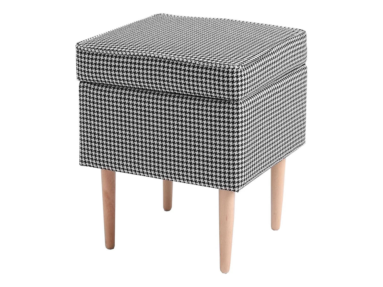 Pouf edi Gris, bois clair