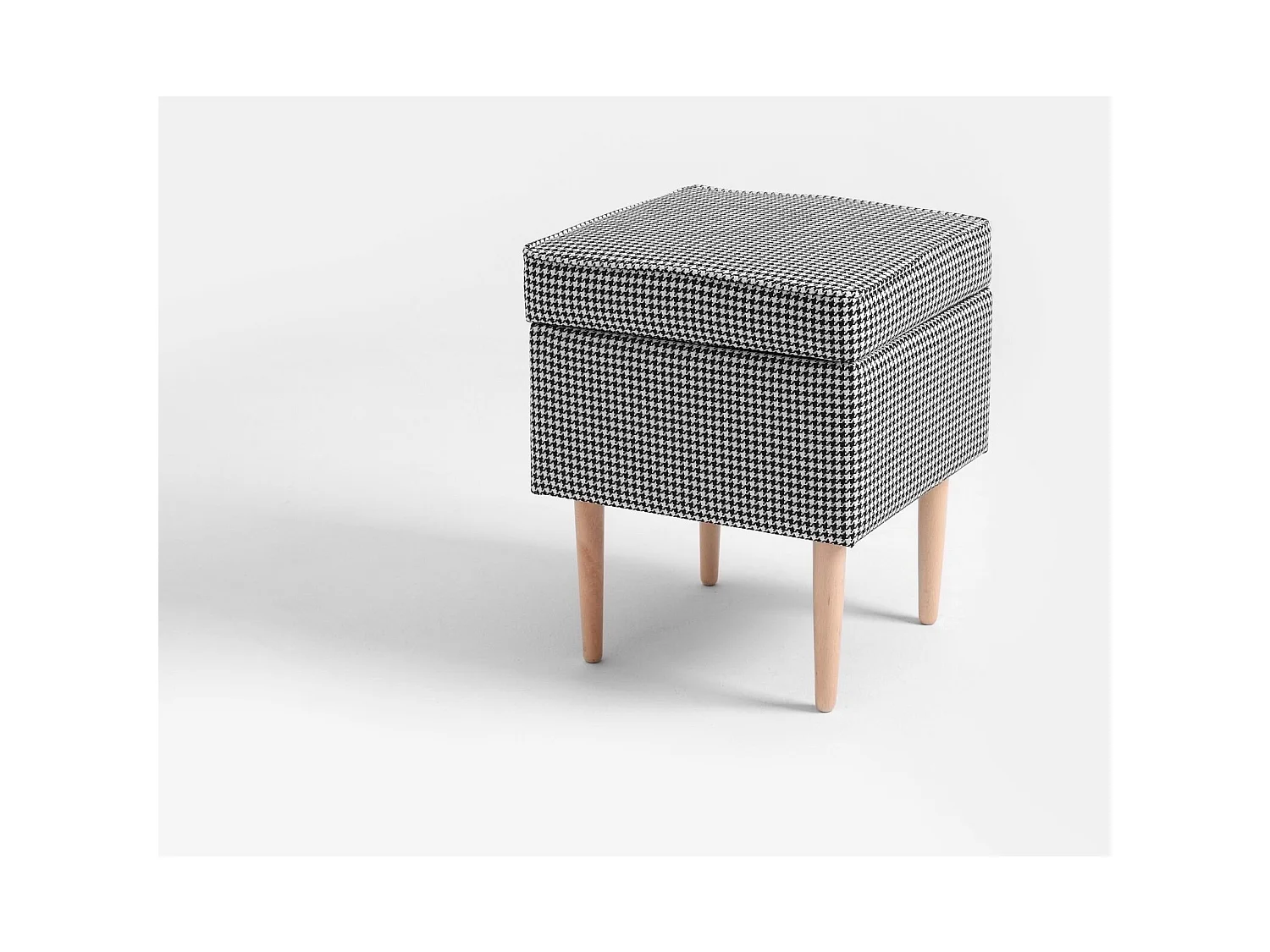 Pouf edi Gris, bois clair