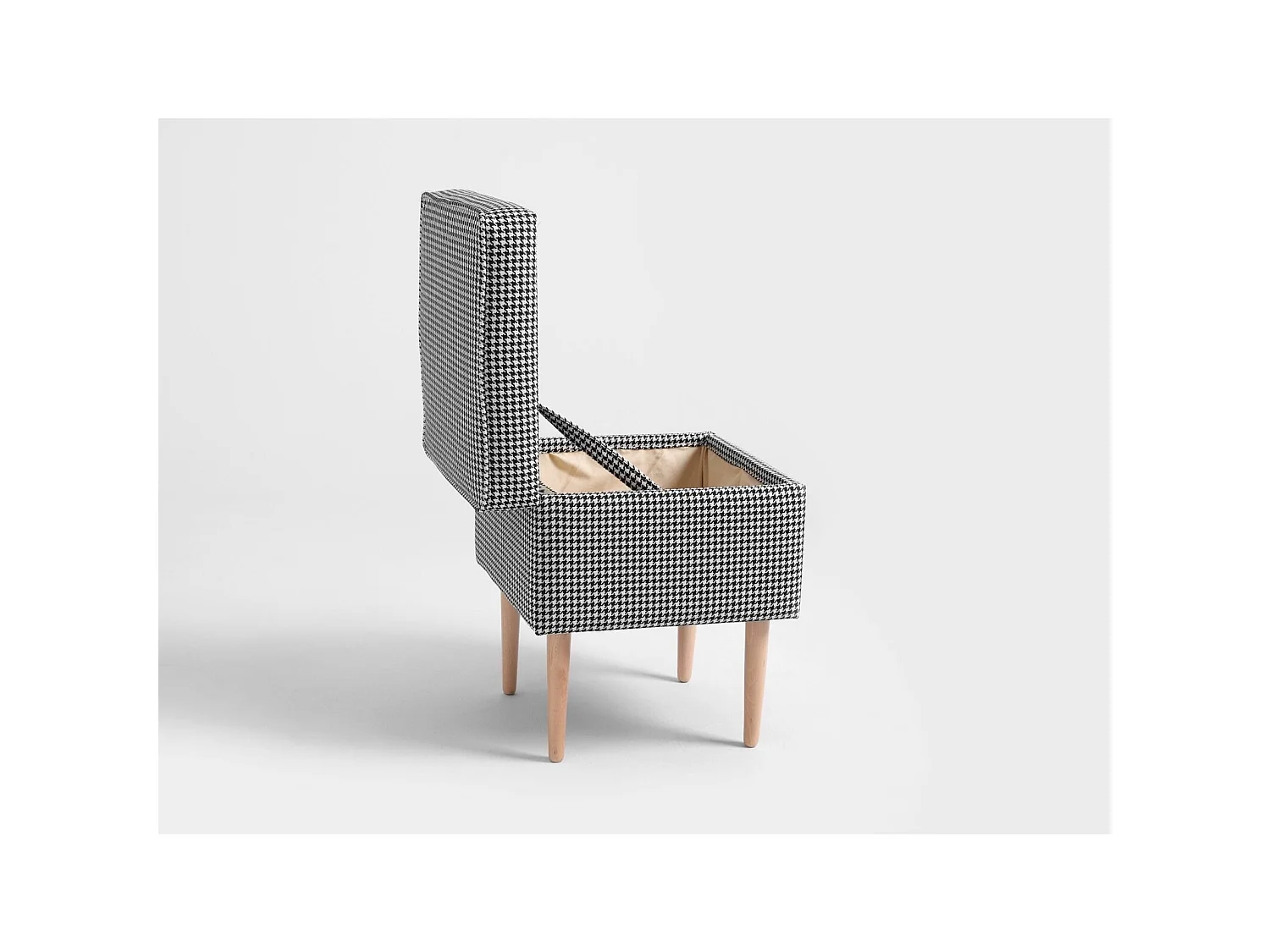 Pouf edi Gris, bois clair