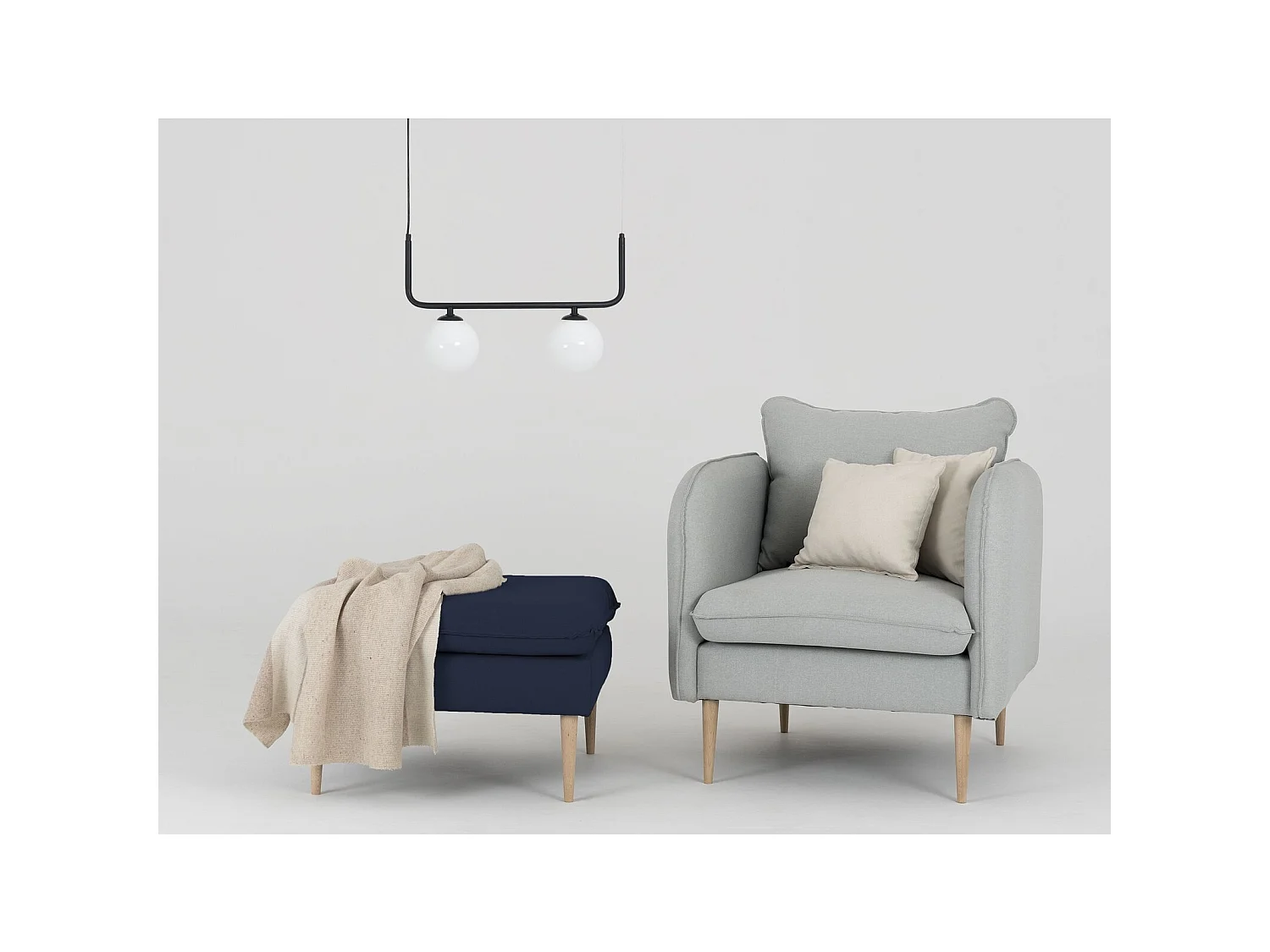 Pouf posh Bleu encre