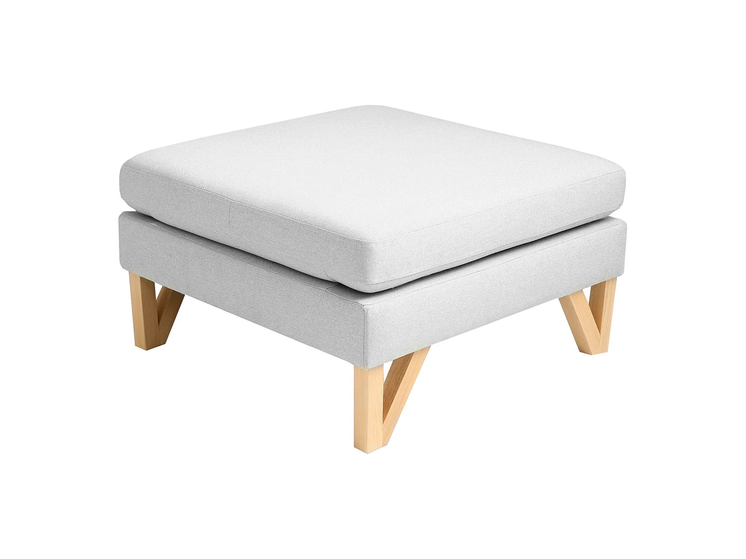 Pouf willy Gris, bois clair
