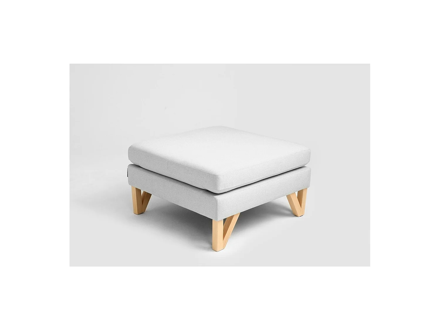 Pouf willy Gris, bois clair