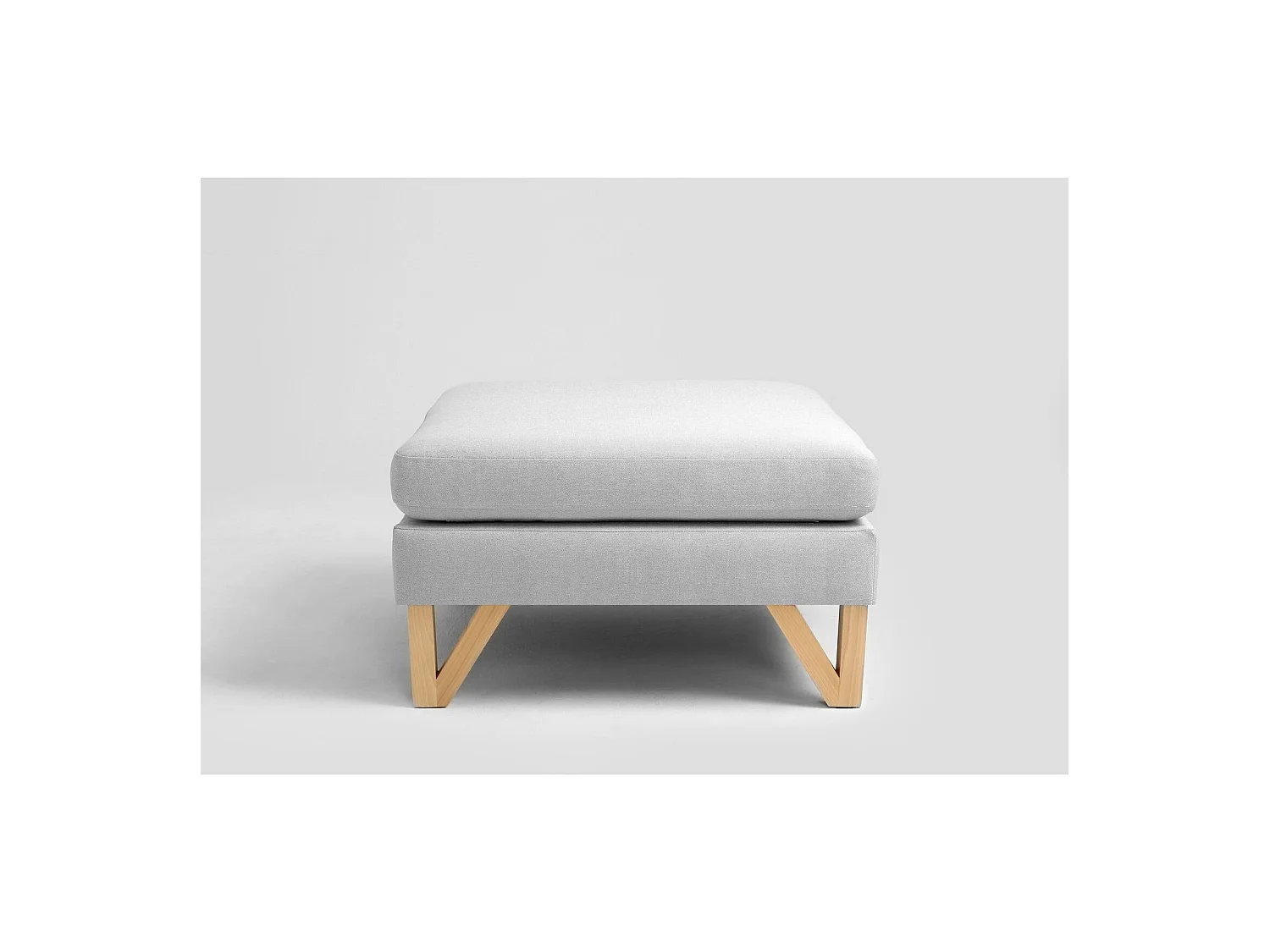 Pouf willy Gris, bois clair
