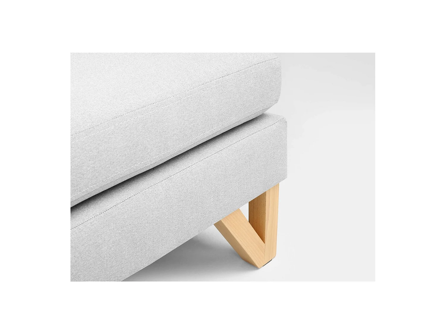 Pouf willy Gris, bois clair
