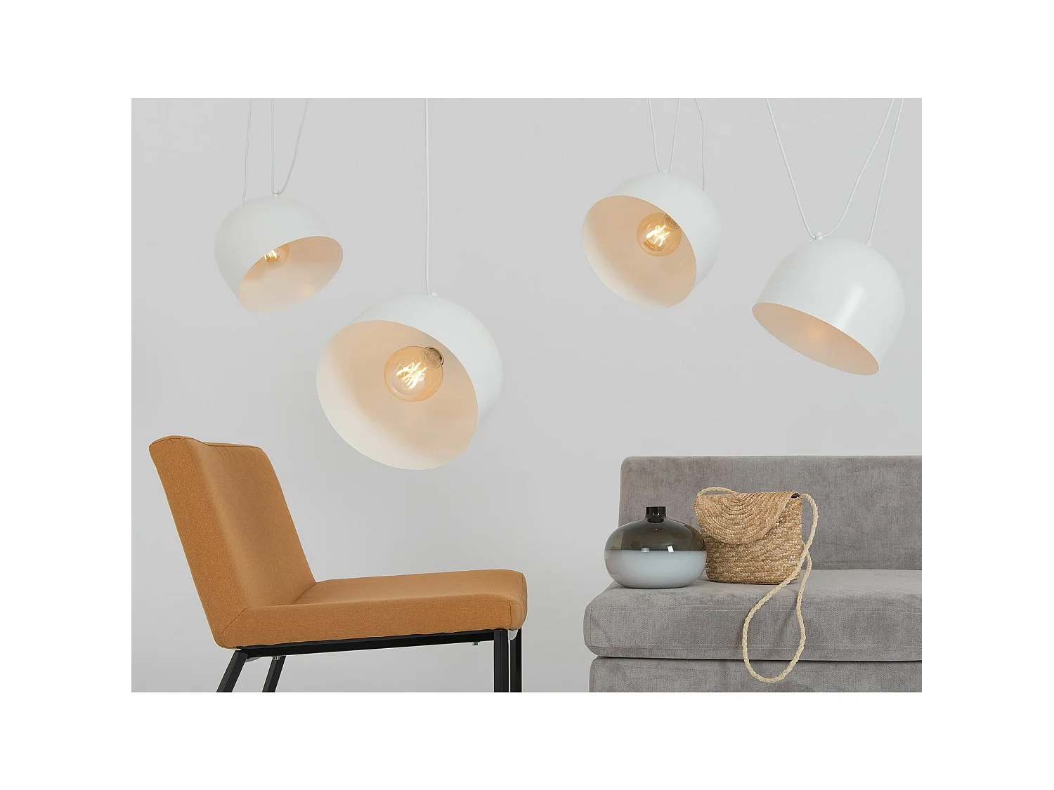 Suspensions Céramique Blanche Élégance Moderne Déco Intérieur