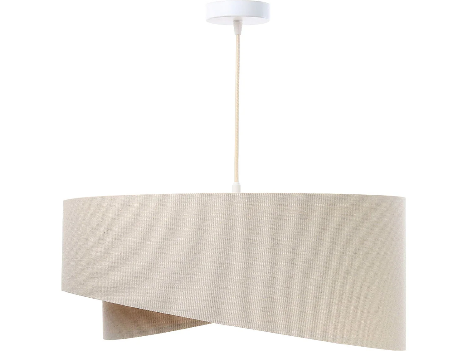 Luminaire suspendu cylindre beige au design épuré