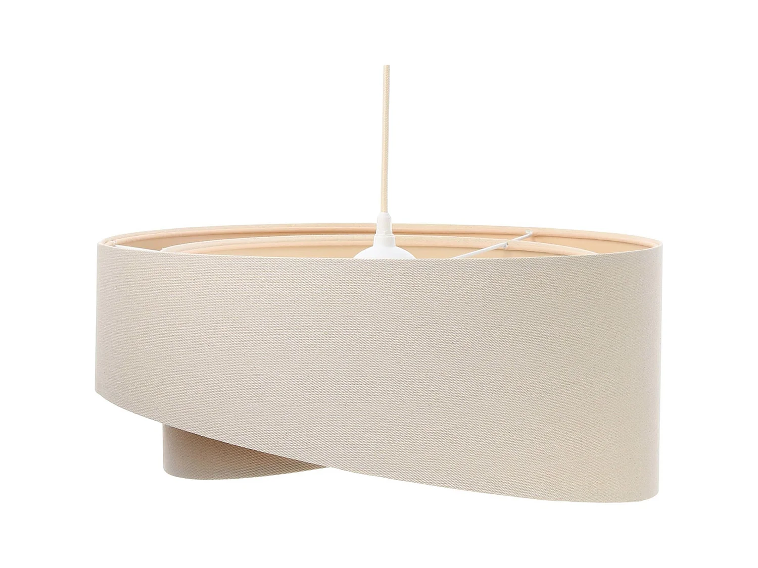 Luminaire suspendu cylindre beige au design épuré