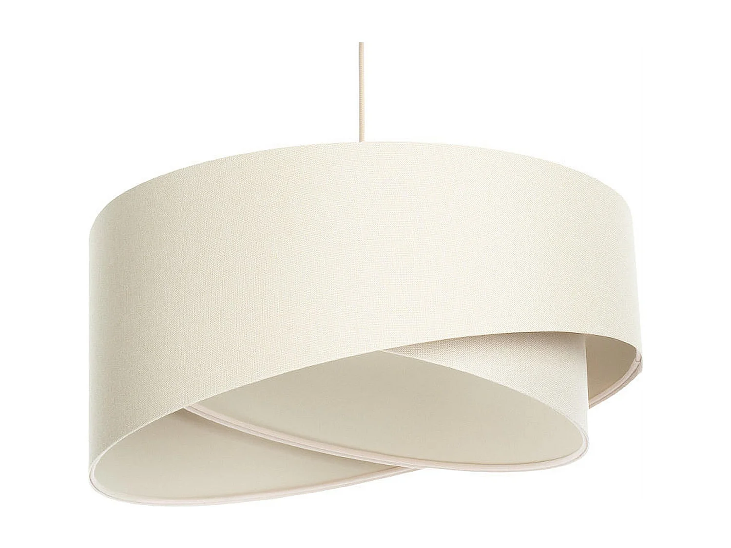 Luminaire suspendu cylindre beige au design épuré