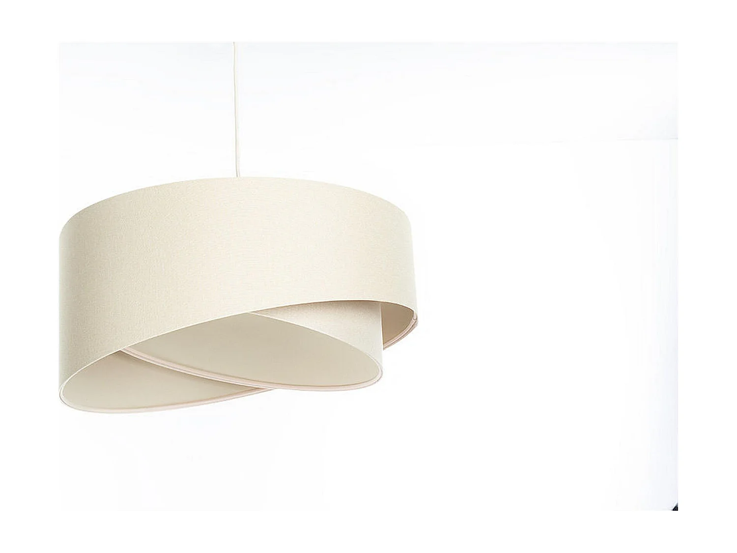 Luminaire suspendu cylindre beige au design épuré