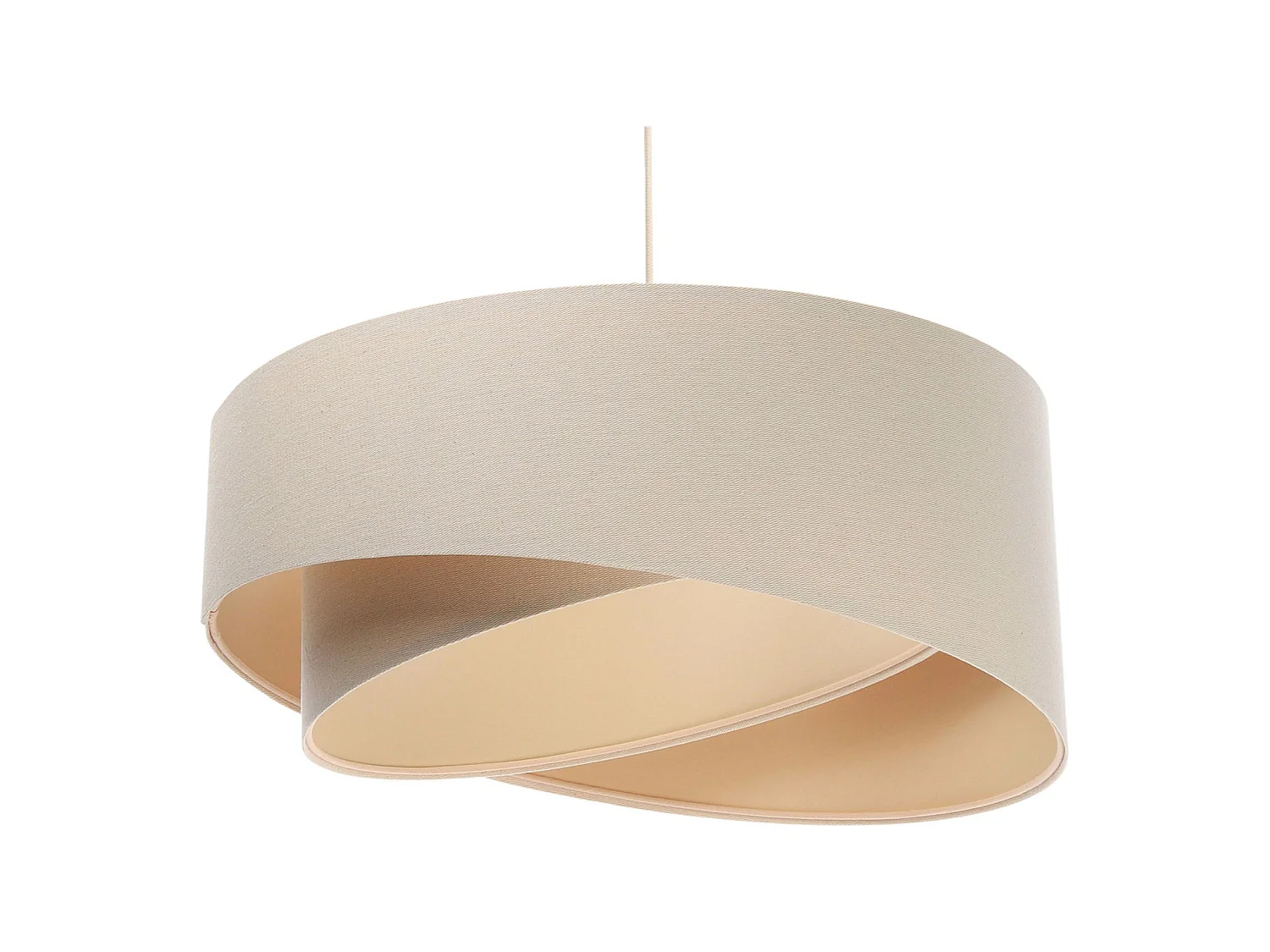 Luminaire suspendu cylindre beige au design épuré