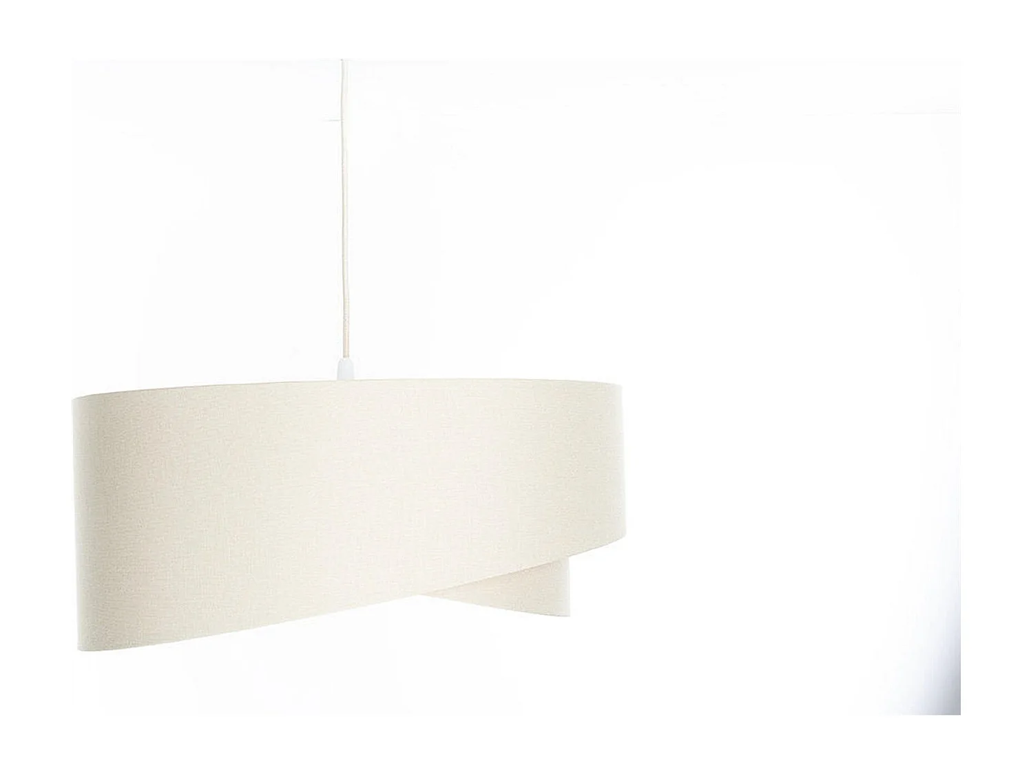 Luminaire suspendu cylindre beige au design épuré