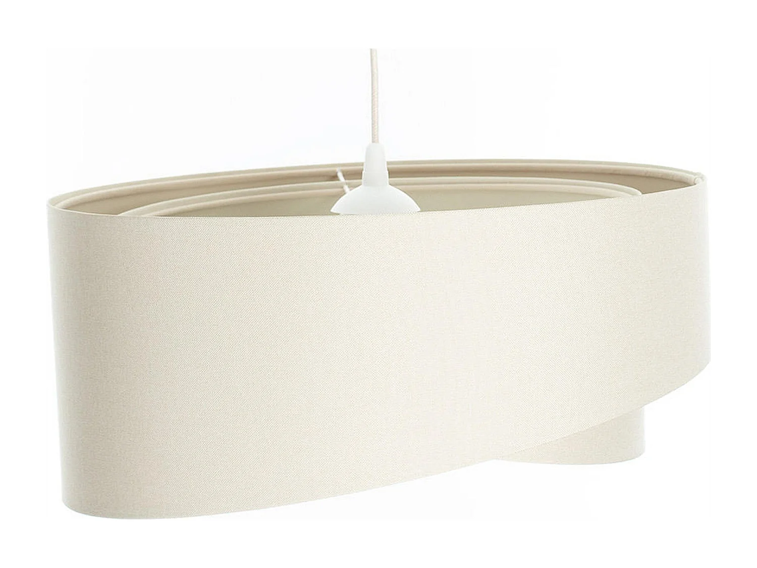 Luminaire suspendu cylindre beige au design épuré