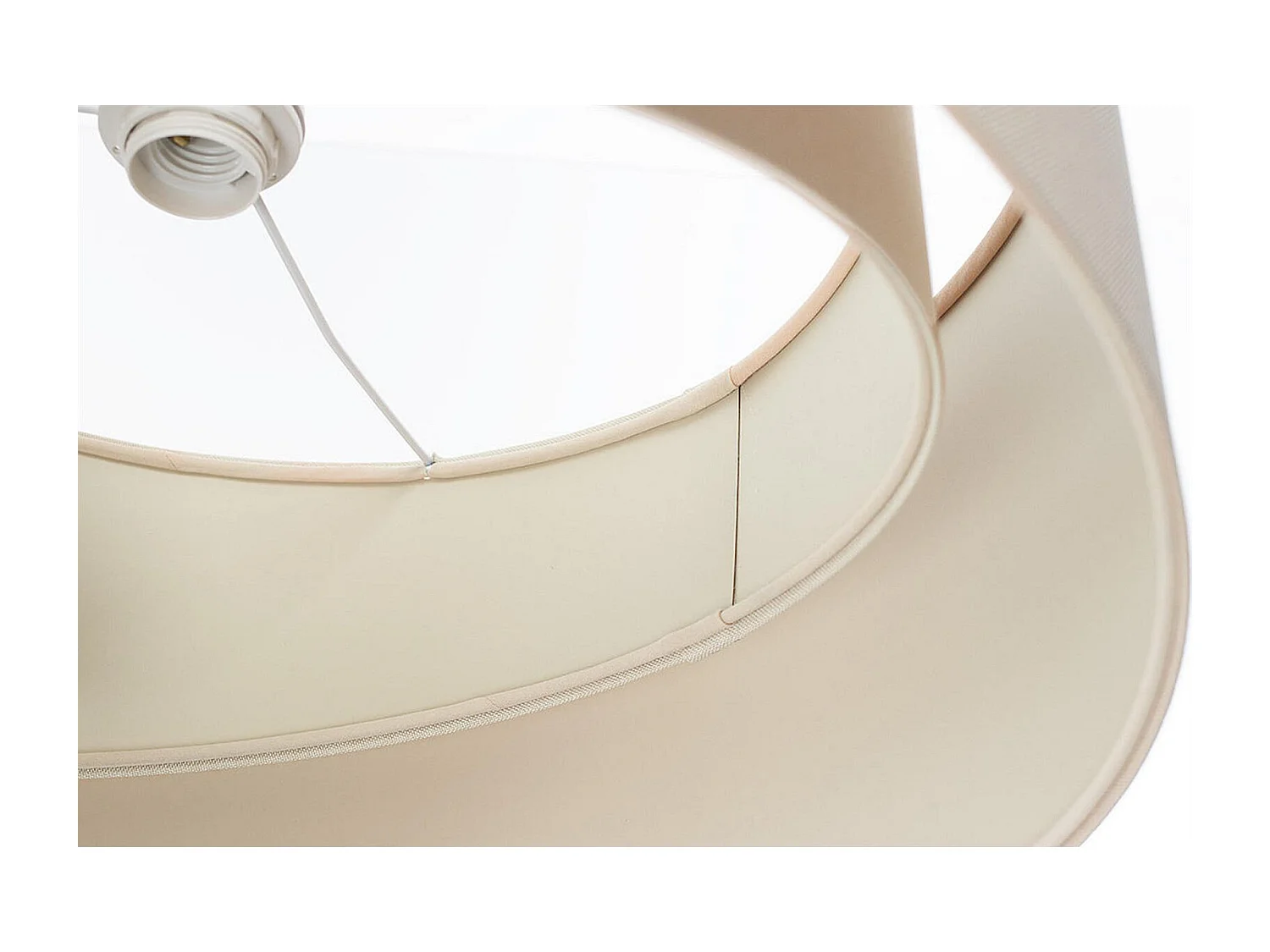 Luminaire suspendu cylindre beige au design épuré