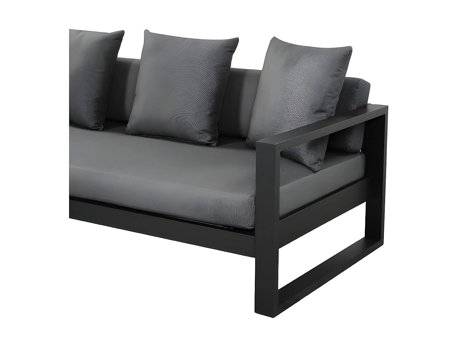 Divano angolare da giardino modulabile  in alluminio Antracite - MOLOKAI