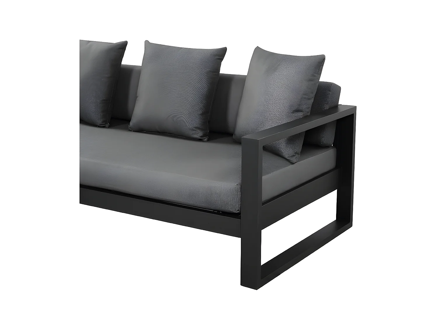 Divano angolare da giardino modulabile  in alluminio Antracite - MOLOKAI