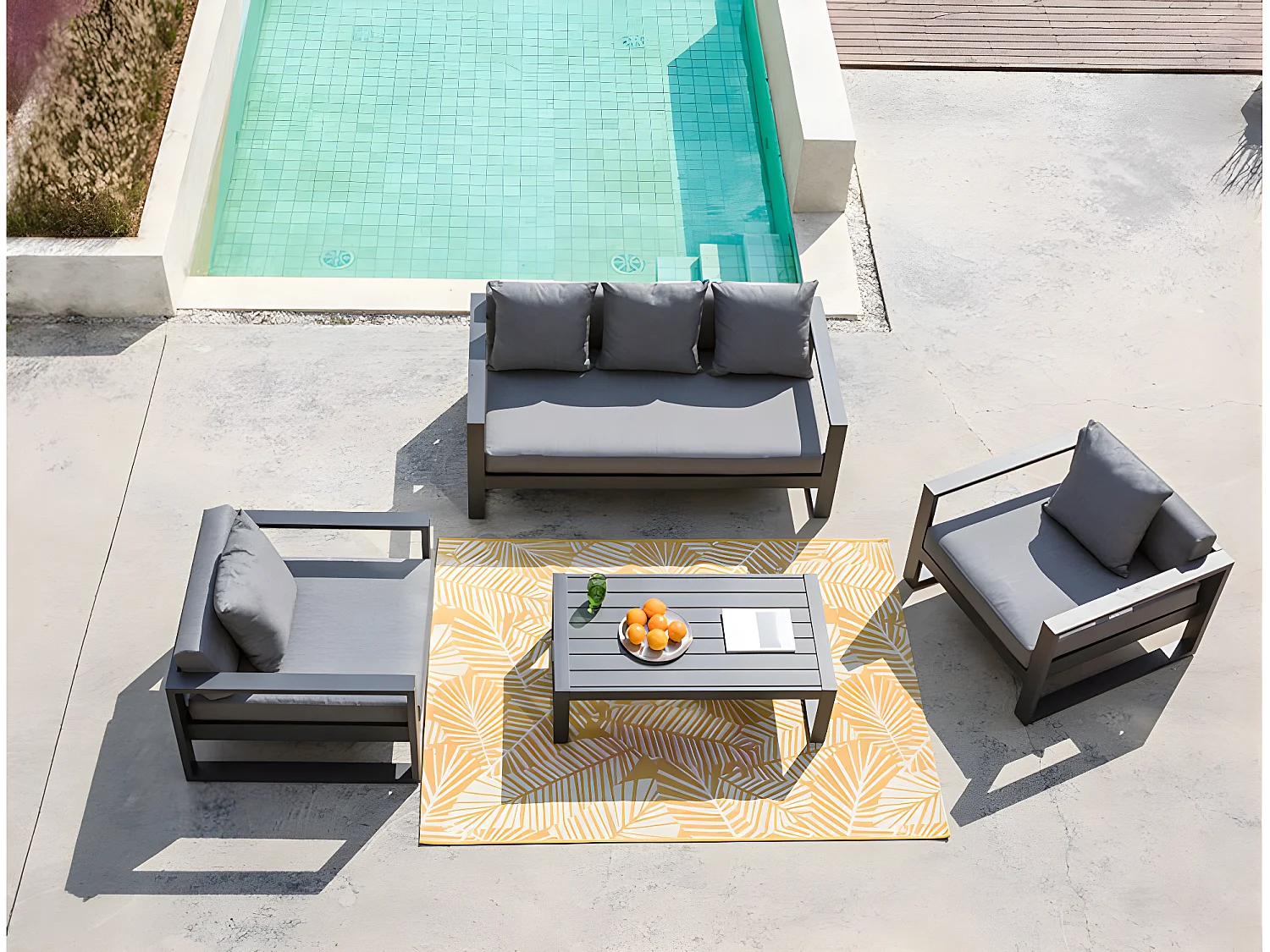 Table basse de jardin en aluminium - Anthracite - MOLOKAI de MYLIA