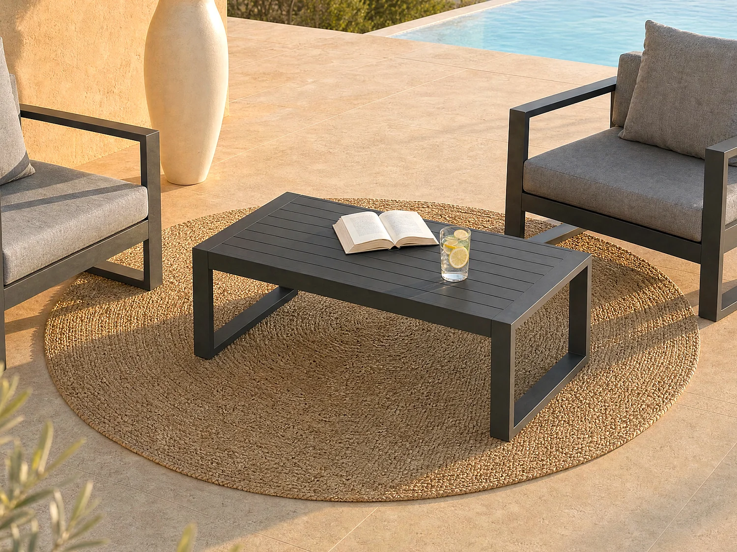 Table basse de jardin en aluminium - Anthracite - MOLOKAI de MYLIA