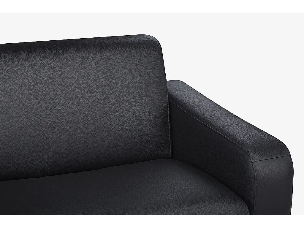 3-sits bäddsoffa express i svart läder med 13 cm madrass BEVIS