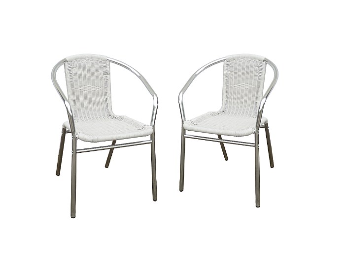 Conjunto de 2 sillas de jardin de aluminio blanco FIZZ