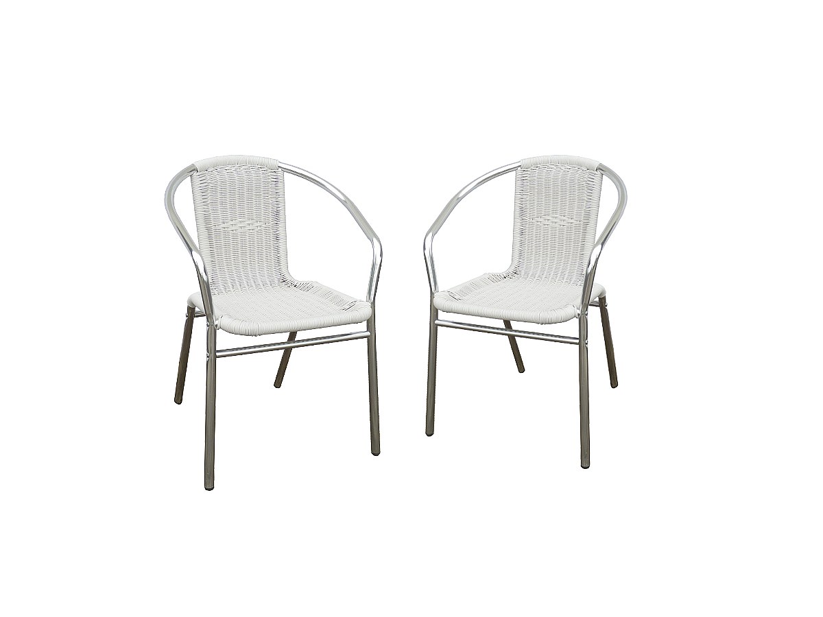 Silla de jardin de aluminio blanco FIZZ
