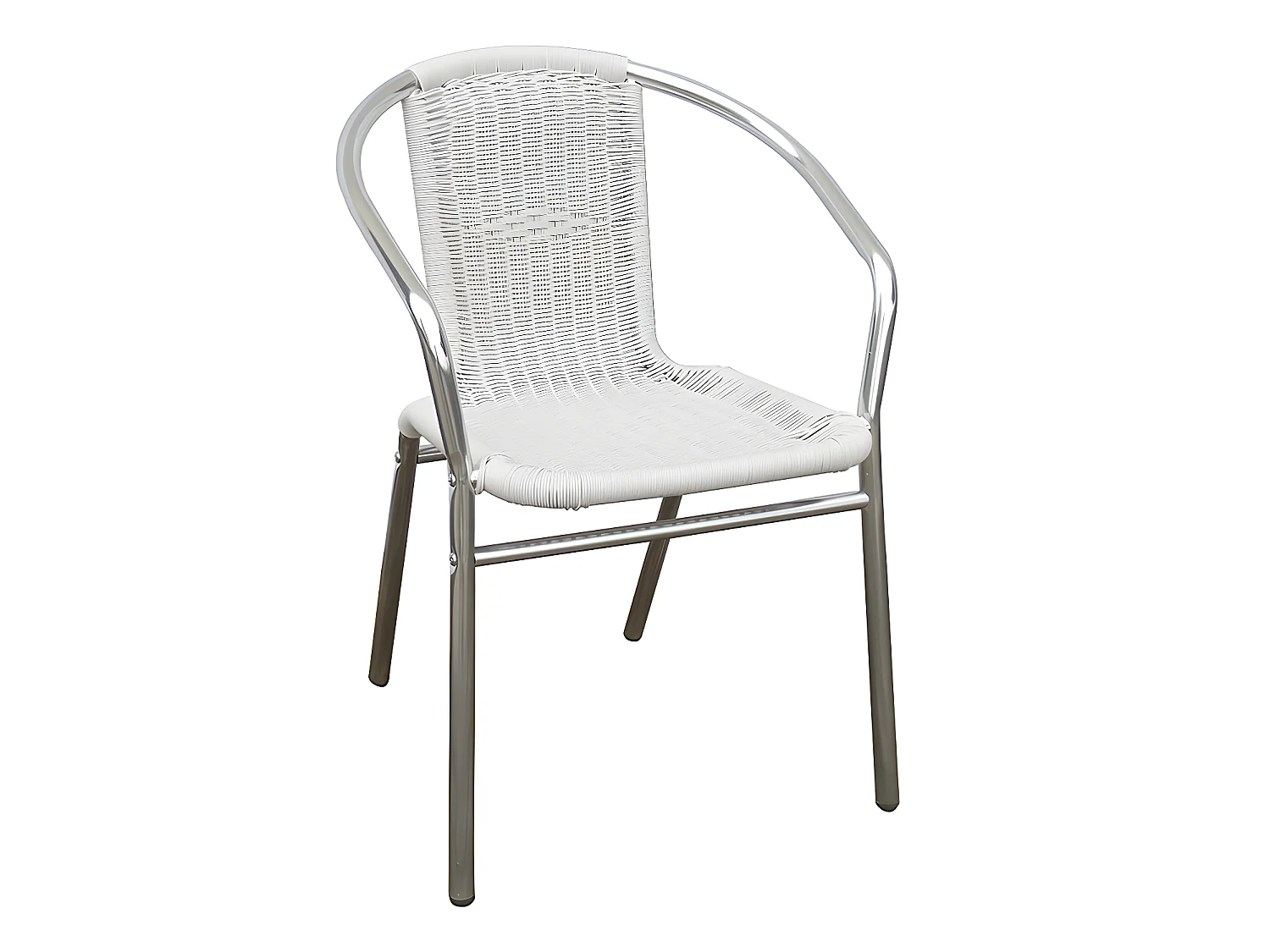 Fauteuil de jardin en aluminium et résine tressée blanche  - FIZZ de MYLIA