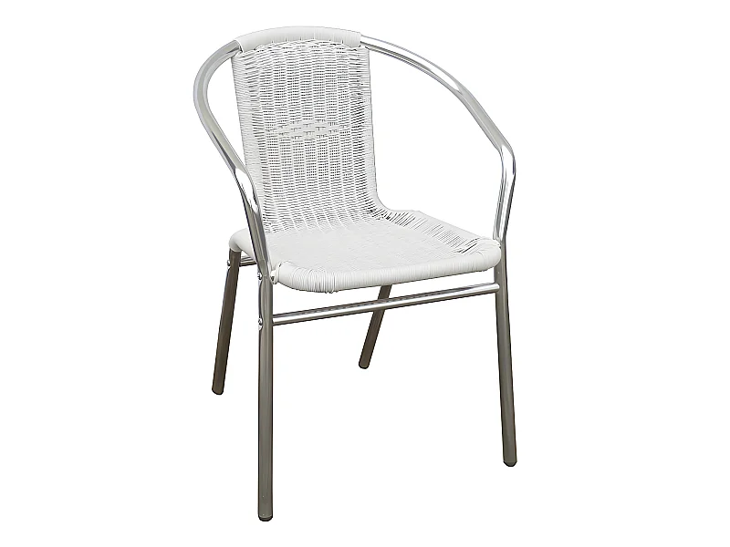 Fauteuil de jardin en aluminium et résine tressée blanche  - FIZZ de MYLIA