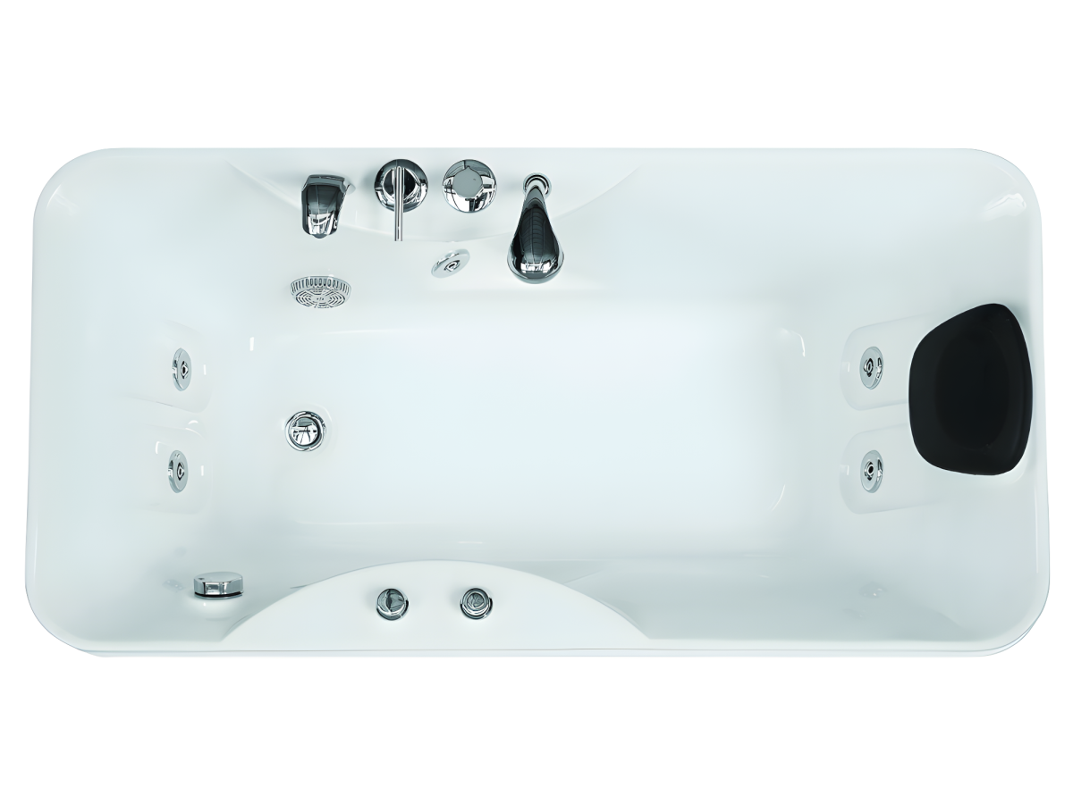 Whirlpool-Badewanne - Weiß - 1 Person - 140 Liter - 150 x 75 x 54,5 cm - Ec günstig online kaufen