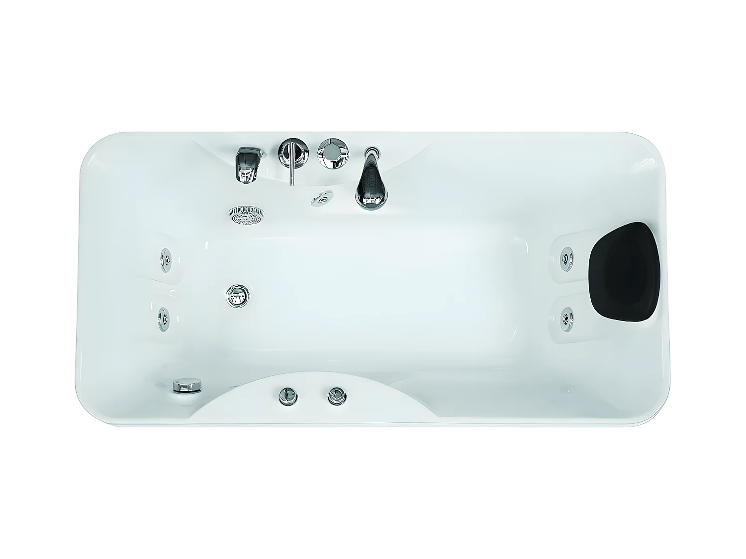 Whirlpool-Badewanne - Weiß - 1 Person - 140 Liter - 150 x 75 x 54,5 cm - Ecke Links - GAVINO