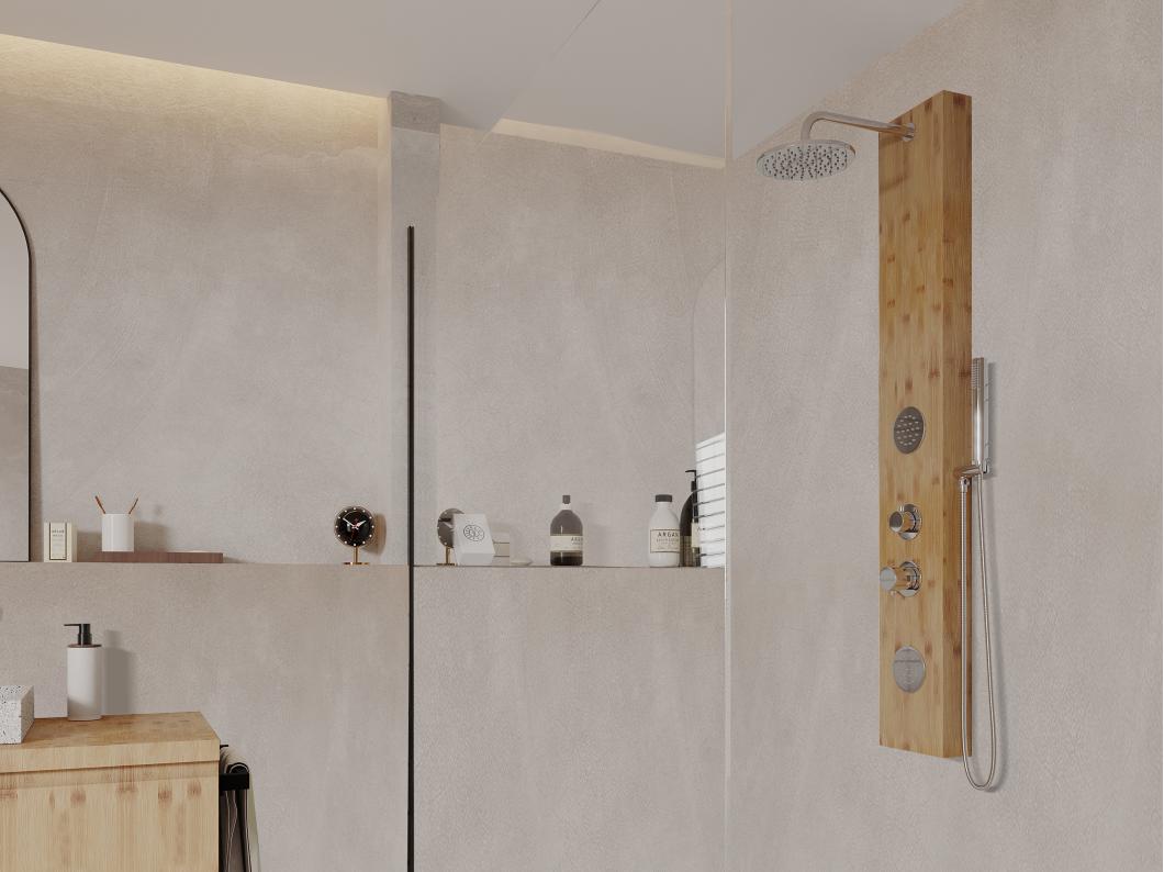 Douchekolom met massagestralen SOLAL van bamboe - 20 x 140cm