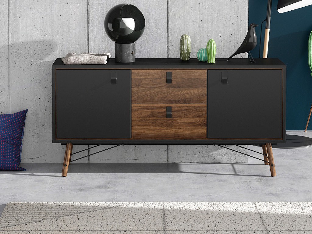 Sideboard FURESO - Anthrazit & Nussbaum günstig kaufen