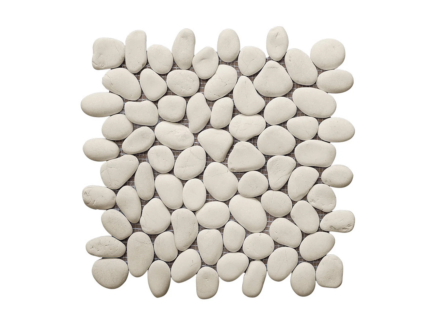 Mosaik til gulv og væg i naturlige lys ravfarvede rullesten - 1m² pakke (30x30 cm fliser) - OLA