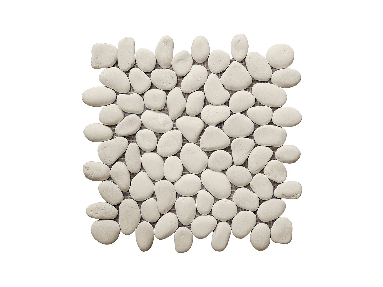 Mosaïque sol et mur galets naturels crème - pack de 1m² (dalles de 30x30 cm) - OLA