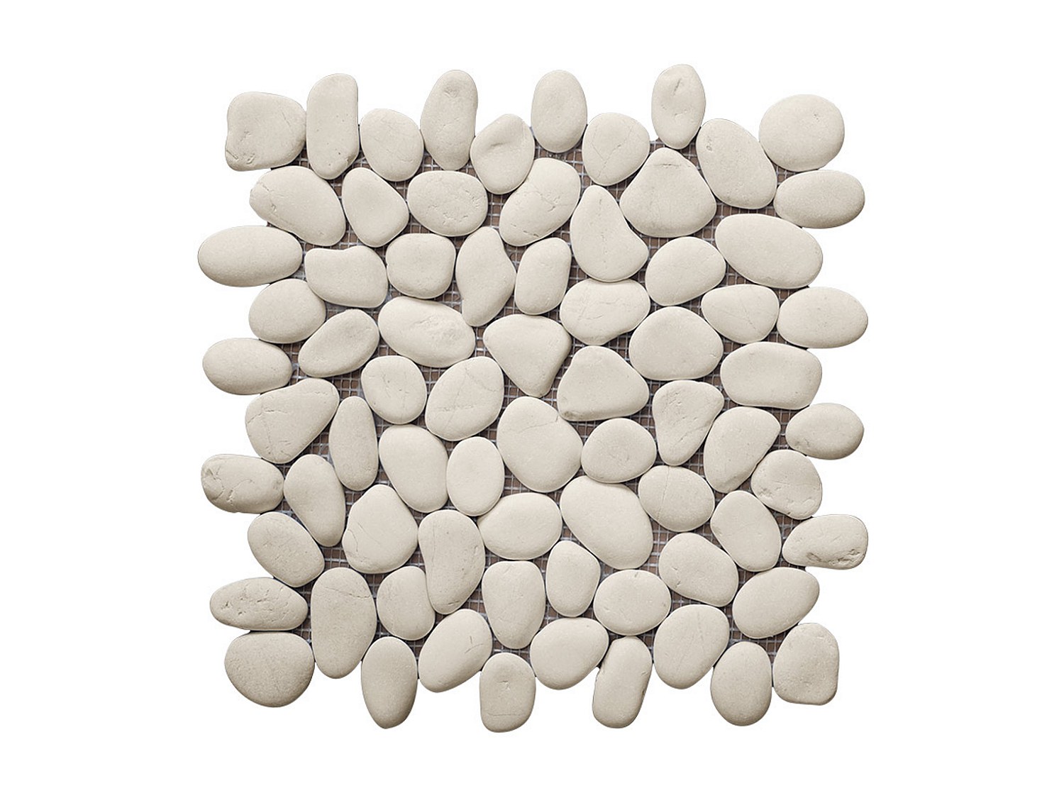 Vente-unique Mosaikfliesen - 1 Pack, 1 M² - Kieselstein - Cremefarben - Ola