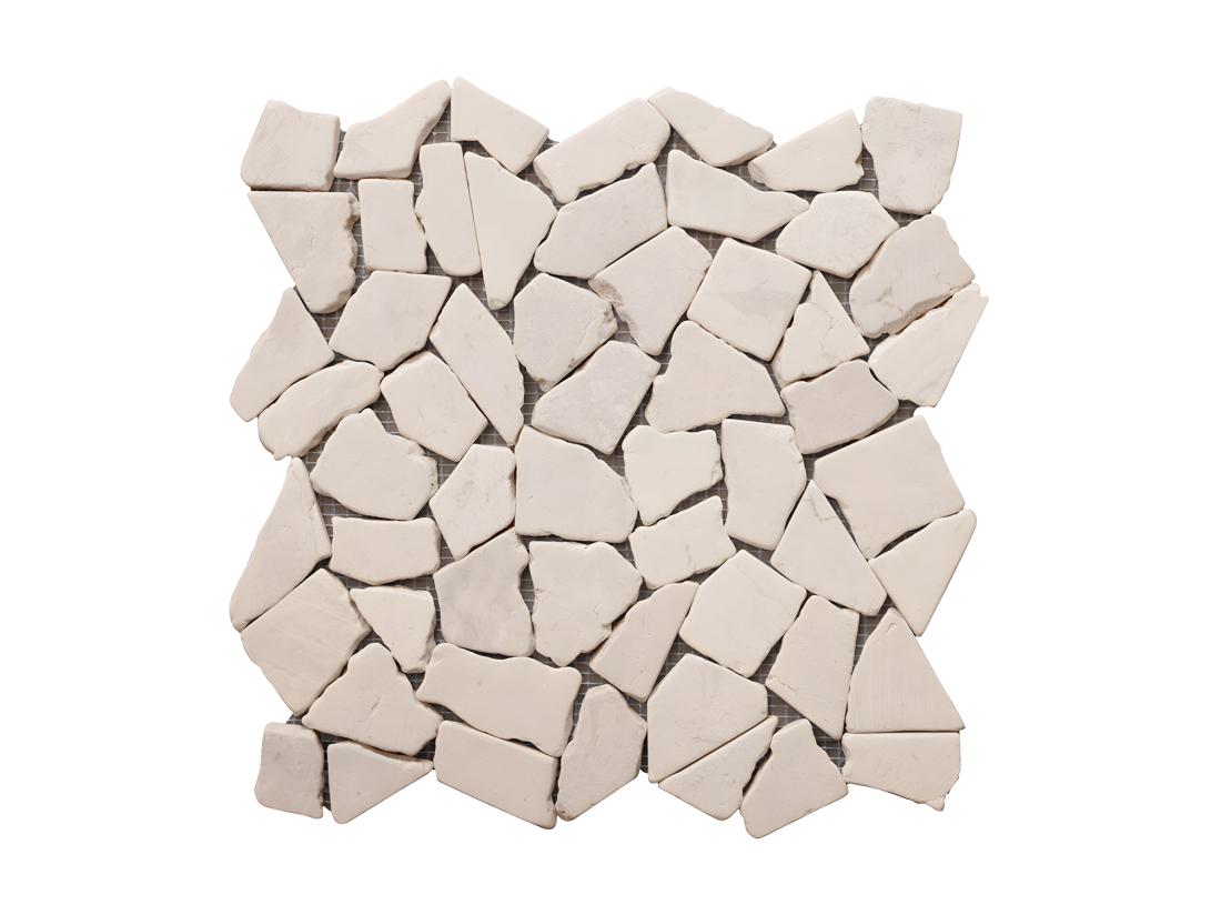 vente unique Mosaïque sol et mur en marbre crème - pack de 1m² (11 dalles de 30x30 cm) - POESY