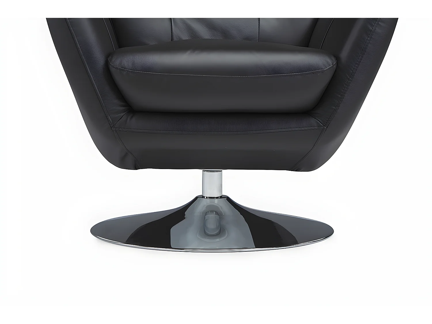 Leren draaistoel ANABA - Zwart